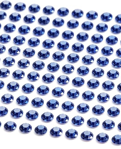 MOVOJA Dunkelblaue Glitzersteine Selbstklebend - 504 Stk 6 mm | Glitzersteine Selbstklebend Basteln Kinder Klebe Diamanten Aufkleber Bastelsteine Zum Aufkleben Sparkle Gem Sticker