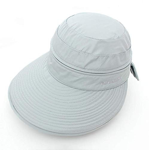 Damen Sonnenhut Sonnenschutz Strandhut mit Reißverschluss Sommerhut Breite Krempe Sonnenmütze Abnehmbar Kappe Frauen Faltbar Atmungsaktiv Kappe Schlapphut Outdoor Hut für Reisen Wandern Besichtigung