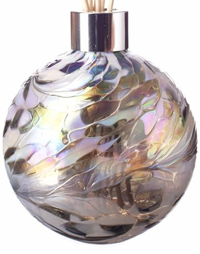 Amelia Art Glass Reed Diffuser Sphere - Silver & White