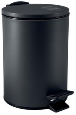 Spirella Kosmetikeimer 5 Liter Edelstahl mit Absenkautomatik und Inneneimer Adelar Badezimmer Mülleimer Softclose Abfalleimer Schwarz
