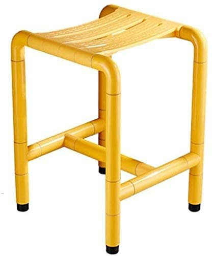 NZDY Home Essentials, Badehocker Duschsitz Stuhl, Rutschfester Hocker Aus Edelstahl Hilfsmittel Für Ältere Menschen Mit Behinderung Schwangere Badehilfe,Gelb