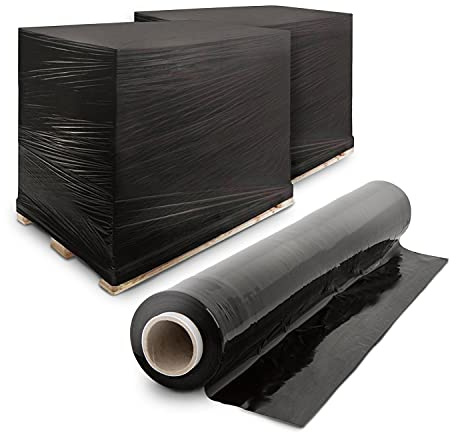 Merrimen robust plastfolierulle för lastpall, för lager eller flytt, svart, 400 mm x 150 m