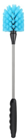 Long Handled Water Bottle Brush - Bottle Cleaning Accessory - Flexible scrubbing brush for water bottles, mugs, food jars, glassware - Dishwasher safe for reuse, 38cm Blue