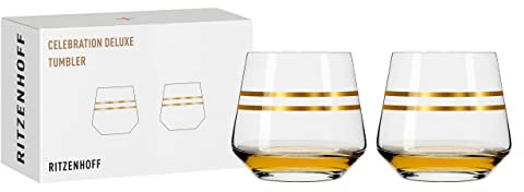 Ritzenhoff 6141009 Copa de champán 200 ml - Serie Celebration Deluxe Set No. 2, 2 piezas con oro auténtico - Made in Germany