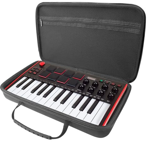 Musiin Premium Velvet MIDI Keyboard Controller Case Compatible with AKAI MPK Mini MK3,SONICWARE Deconstruct Minimal,LIVEN Texture,Evoke,Hercules DJControl Mix Ultra(Black)