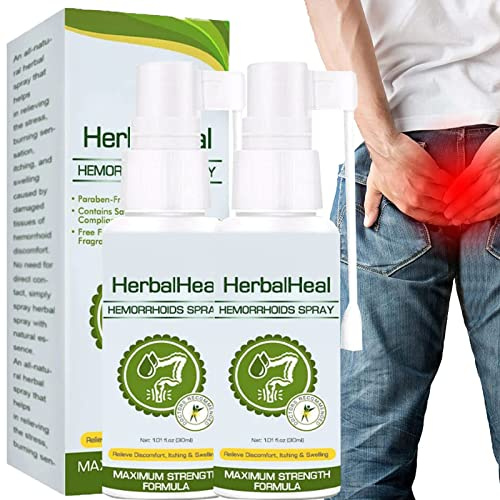 HOUXIANDOU Gfou Her - Hemorr Balheal - Spray Hoids, Hemorr A Base di Erbe - Spray Hoids, Emorragia A Rapido Sollievo - Spray Hoidal, Aiuto con Sollievo dal Dolore, Sollievo dal Prurito (2 Bottiglie)
