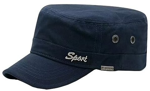 QICHEN Herren Army Military Cap Vintage Stil Cotton Baseballcap Armee Kappe Verstellbare Sport Sonnen Kappe (as3, Numeric, Numeric_56, Numeric_59, Blau)