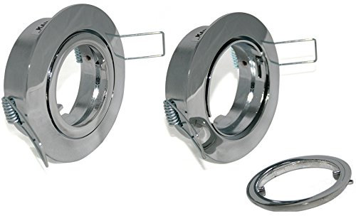Kamilux 3er Set Einbaustrahler/Spot Bajo in chrom glänzend, Halogen oder LED geeignet, inkl. GU10 Fassung 230V, ohne Leuchtmittel