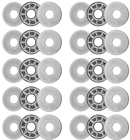 sourcing map Rodamientos de Agujas de Empuje Axk0619 con Arandelas Diámetro Interior de 6 MM Diámetro Exterior de 19 MM Ancho de 2 MM Paquete de 10 Unidades