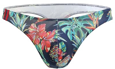 Maiclaice Hombre Elastano Tanga Reductora Talle Bajo Running Bikini Bragas Mini Slip Bañador Ropa Interior Azul Marino Large