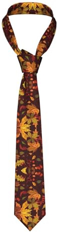 GELATU Cravates en soie avec feuilles d'automne – Nœud papillon polyvalent avec des styles distincts, pour les occasions formelles, décontractées, de mariage et plus encore, noir, taille unique