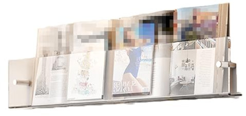 Zeitschriftenregal Prospektständer Klar Acryl Regale 24 Zoll schwimmende Wand Bücherregal, hängende Wand Magazin Rack mit Schrauben Installationswerkzeug, Flyer Broschüre Literatur Zeitung Lagerung St