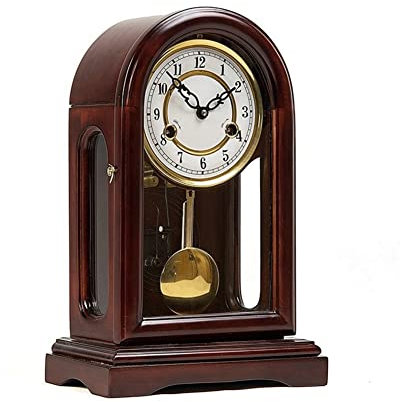 LUOYAOB Vintage Kaminuhr Vintage Table Clock, Wood Pendulum Clock,