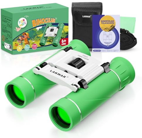 10×25 Kompaktes Fernglas für Kinder, Mini Fernglas Wasserdicht Tragbar, Kleine Paketgröße für Vogelbeobachtung, Wandern, Camping, Sightseeing (Grün)