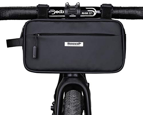 ENJOHOS Borsa da Manubrio per Bicicletta Impermeabile Anteriore Cestino Portaoggetti Telaio Borsa Tubo Superiore Cestino Tracolla Rimovibile per Ciclismo MTB Bicicletta (Nero)