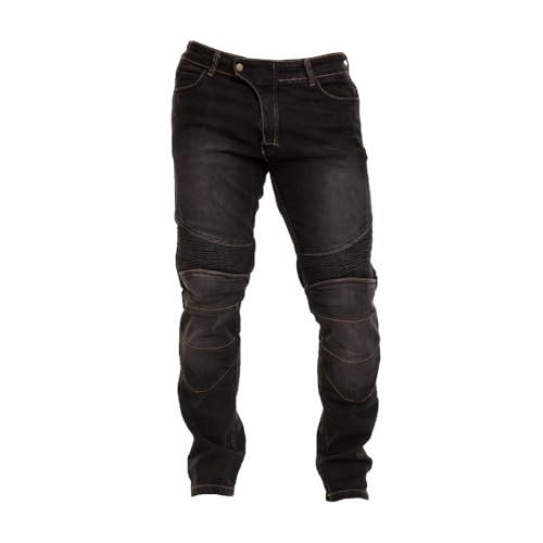 Rider Protec® Motorradjeans für Herren mit Hüft- und Knieprotektoren, Sportliche Hose Aramidfutter Motorradhose Herren, Bikerhose für Rennfahrer
