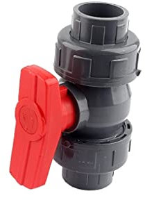 NTBXGQNS Plumbing Fittings Ball Valve 1pcs PVC Ball Valve Double Union for Aquarium Fish Tank Adapter Irrigation Connectors I.Dmeter 20mm to 50mm(Gris,40 mm)