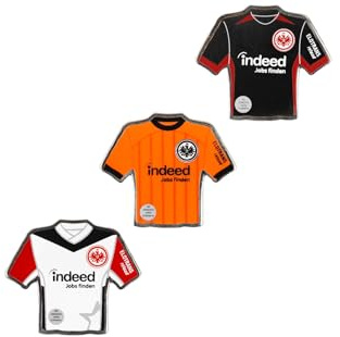 Eintracht Frankfurt Anstecker Pin Trikot Set 2024/25 3 verschiedene Pins in Trikotform, Anstecker zum Sammeln und Tragen für Eintracht Frankfurt Fans