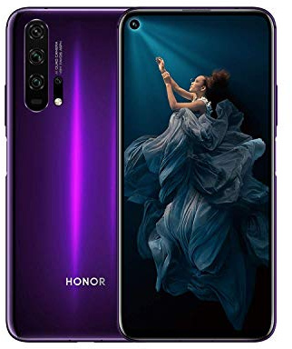 HONOR 20 Pro Smartphone Dual-SIM, 8GB + 256GB 3D Curved Glass Mobile phone 48MP AI Quad Camera, Kirin 980 AI CPU, Android 9.0 Google Play & NFC, Bluetooth 5.0, Purple (Renewed)