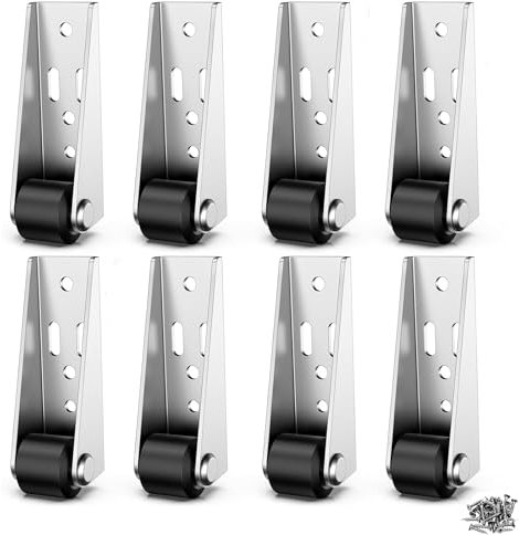 Lot de 8 petites roulettes fixes avec plaque en métal - 23 mm - Roulettes pivotantes silencieuses pour meubles, armoires, tables