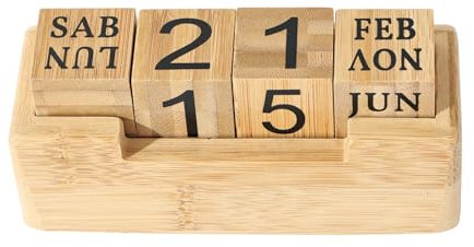 Holz Tischkalender – Dekorativer Tischkalender | Holzkalender | Dauerkalender Geeignet Für Büro Schreibtisch Deko Zeitmanagement Wiederverwendbar Kalender Geschenkidee