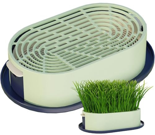 Hydroponic Cat Grass Planter Seed Sprouter Tray Lightweight Sprouting Tray Catnip Pot Plant Box for Planting Cat Grass