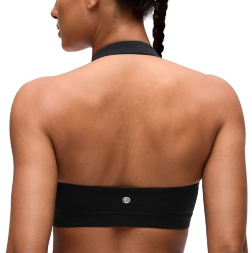 CRZ YOGA Butterluxe Halter sport-BH:ar | Lätt stöd, Avtagbara kuddar, Yoga, Extremt mjuk, Öppen rygg, För kvinnor