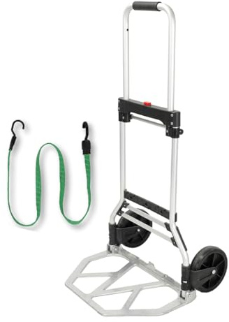Amig - Carretilla Plegable de Aluminio - Capacidad 80 kg - Resistente y práctica - Ruedas Ø17 cm - Ideal para mudanzas y Carga - Mod. 60