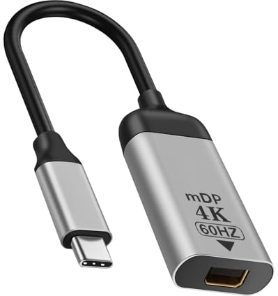 Adaptateur USB C Vers Mini DP Displayport 4k@60hz Mini Displayport Femelle Vers Type-C Mâle Câble Adaptateur Convertisseur Audio Vidéo Court Pour iPhone Macbook Tablette Téléphone écran Projecteur