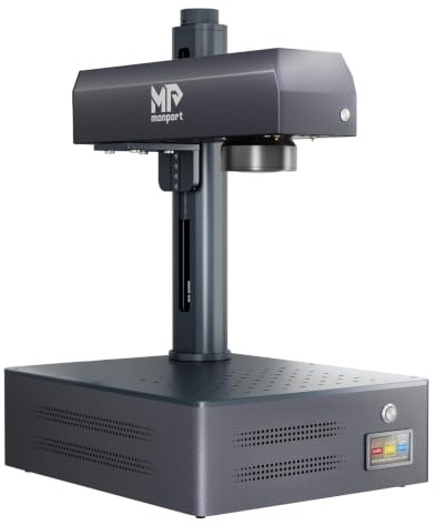Monport 30W Pro Faserlaser Graviermaschine, 150x150mm Fiber Laser Engraver LightBurn kompatibel 3D-Reliefgravur-Metallmarkierungsmaschine mit Ein-Tasten-Autofokus Faserlaser Gravierer für Metalle Glas
