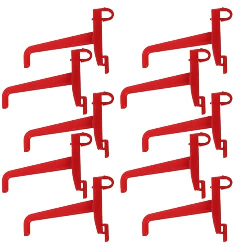 IWOWHERO 10 Ganchos Multiusos para Panel Perforado de Plástico ABS Rojo 60 MM Gancho Ligero para Colgar Herramientas y Accesorios Organizador de Garaje y Taller Fijador Resistente para
