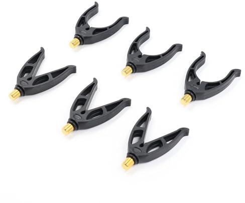 6 Stück Angelrutenauflagen V-Rückenlehnen Rod Pod U-Head M3/8 Schwarz