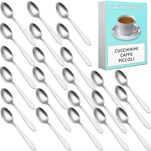 Cucharillas cafe pequeñas de acero inoxidable 12 cm – Resistentes y aptas para lavavajillas – Ideales para café expreso y sobremesa – Uso hogar y hostelería (24 Uds)