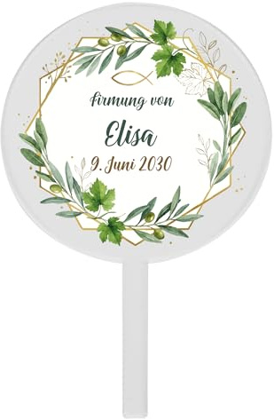 Herz & Heim® Personalisierter Tortentopper für Taufe, Kommunion, Firmung, Konfirmation – Acrylglas Cake Topper mit Name & Datum – 2 Größen (10 cm)
