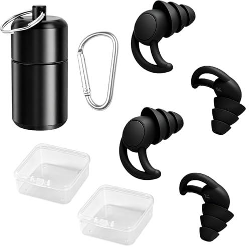 Bouchons D'oreilles Anti Bruit Réutilisables Lavable Pour Dormir, Natation | 2 Paires Silicone Tapones Para Los Oídos Para Dormir, Protección Auditiva Pour Viajes Moto, Concerts Avec Boîte De Rangement
