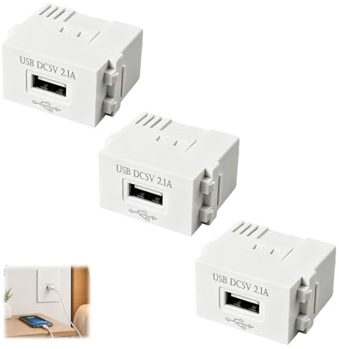 3 Piezas Módulos de Alimentación USB, Enchufe de 220 V a Transformador de 5 V, Módulos de Alimentación Adaptador de Conmutación para Carga a 2,1 A en Smartphones y Dispositivos USB