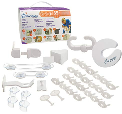 Dreambaby G708E Kindersicherheitsset 35teilig (kein Werkzeug/keine Schrauben notwenig)