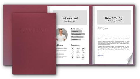 5 Stück 3-teilige Bewerbungsmappen favorit Steingrau mit 2 Klemmschienen - sehr stabiler 350 g/m² Naturkarton mit eindrucksvoller Relief-Prägung BEWERBUNG - direkt vom deutschen Hersteller STRATAG