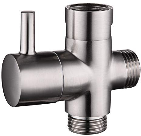 CIENCIA 3 Wege Umschaltventil G 1/2 Messing Brause Dusche Umschaltventil/Dusche Adapter/Umstellventil, Gebürstetes Nickel DSF007NA