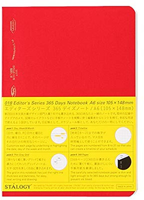 Stalogy 365 Tage Notizbuch, A6, Rot €“ S4112