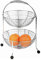 APS 30325 Etagere, Obstschale, Obst-Etagere, ergonomischer Griff, stehend auf schwarzen Antirutsch-Füßen, 28 x 28 cm, 37 cm Höhe, Silber
