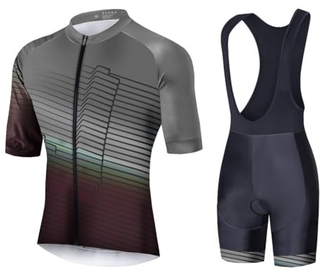 UGLY FROG Milchfaser Radfahren Jersey Männer Fahrradbekleidung Fahrrad top Herren Radtrikot Set 3D Gepolsterte Trägerhose Sommer Atmungsaktiv Kurzarm Bike Shirts Fahrradanzug
