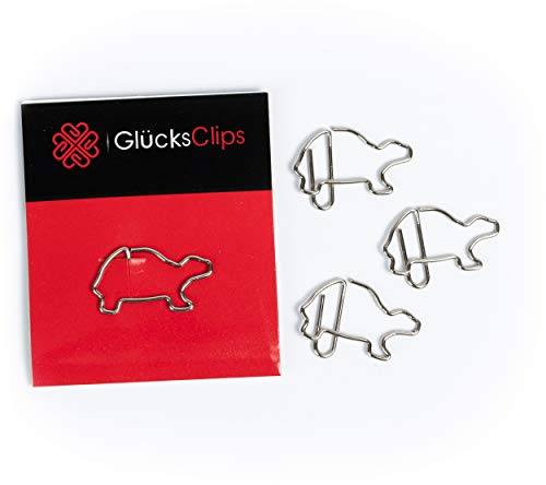 Büroklammern, 11x Büroklammer Motiv Schildkröte, als Deko oder Lesezeichen. Paperclip I Paper Clips, Briefklammer oder Bookmark, für Büro oder Zuhause, C007