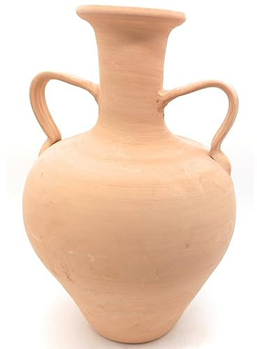 Cantaro artesanal 2 ASAS tradicional de barro NATURAL 45 x 27 cm