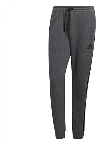Adidas, Essentials Fleece Tapered Cuff 3-Stripes, Les Pantalons De Survêtement, Dgreyh / Noir, Xl, Homme