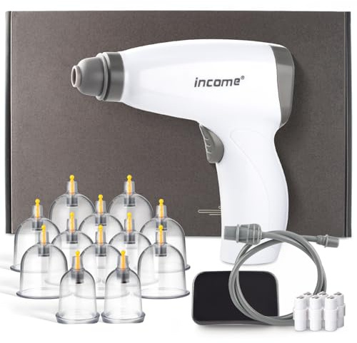 12-teiliges elektrisches Schröpf-Set, Cellulite-Schröpftherapie-Massagegerät, wiederaufladbares Vakuum-Schröpfen, einstellbares Saugset, Gua Sha und Schröpfgerät, Schmerzlinderung für den Rücken