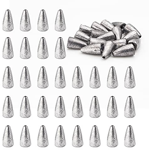 FREGITO 50 plomos de peso de pesca, pesas, plomos, pesas, plomos, pesas, pesas, pesca; para pesca de lubina, aparejos de Texas (2 g)