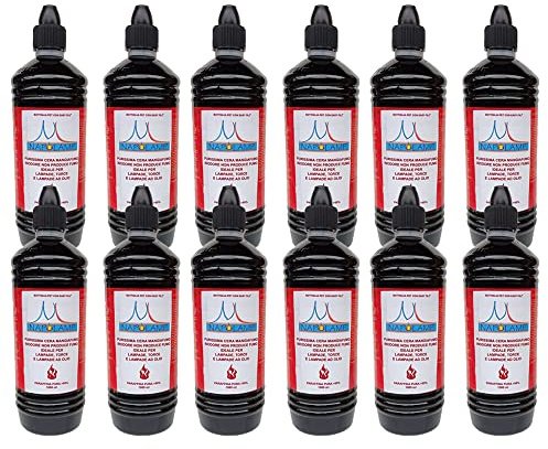 Olio per Lampade e Lanterne. Cera liquida, 12 Litri Colorati Rosso [Classe di efficienza energetica A]