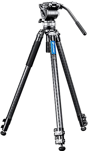Leofoto – Manba – kolstativ för kameror – lastkapacitet på 10 kg – utdragbara fötter – min. Höjd på 31 cm till max. Höjd på 168 cm – LVM-323C + BV-15