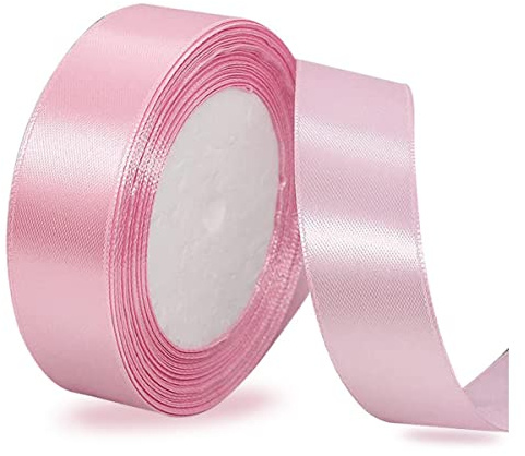 IMSOLDECOR Satinband Pink 25mm, 23m Geschenkband für Geschenkverpackungen | Bänder für DIY-Basteleien, Blumensträuße, Nähprojekte, Schleifenherstellung, Geburtstags& Hochzeitsdekorationen